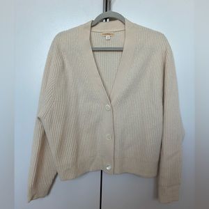 Jcrew Crème Cashmere V-Neck Sweater